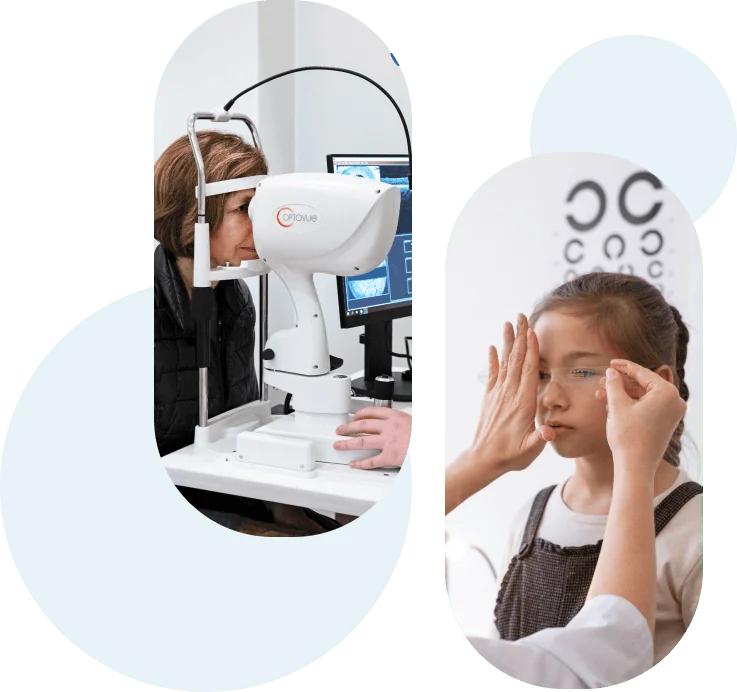 Routine eye exams for kids and adults.